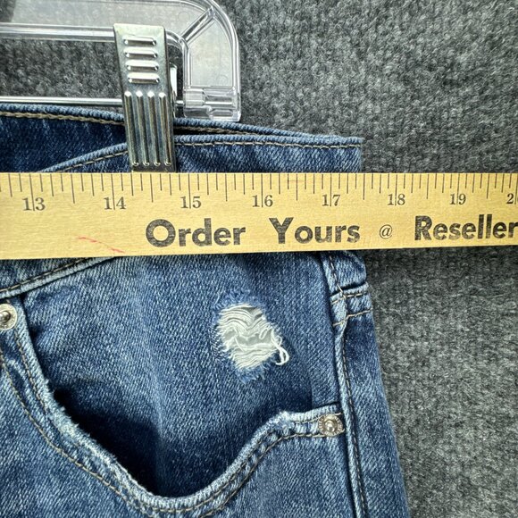 7 For All Mankind Jeans Mens 34x32 Paxtyn Blue Ripped Distressed Button Fly - Picture 13 of 16